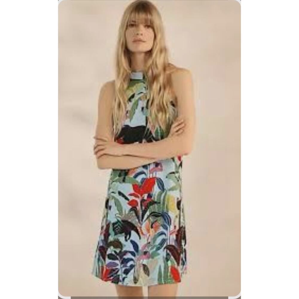 Farm Rio for Anthropologie Tropical print mini dress